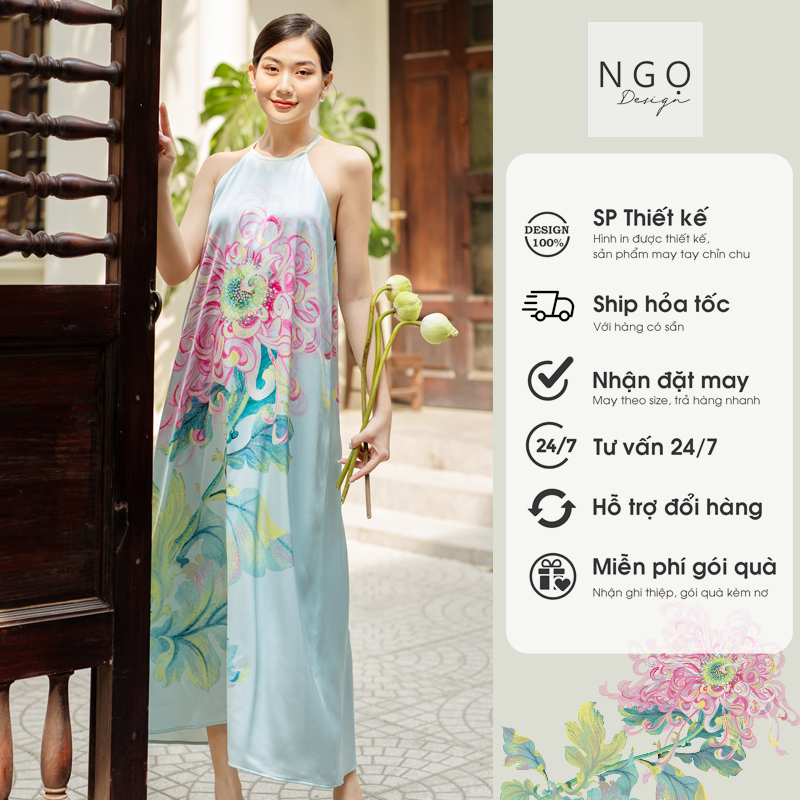 Ngọ Design - Đầm Yếm Cúc Đoá