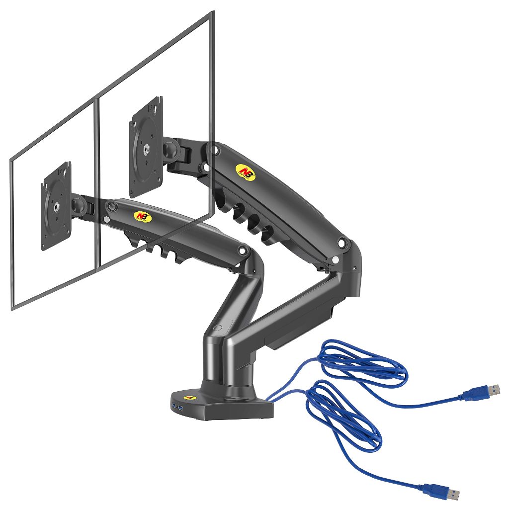 Giá Treo 2 Màn Hình Arm màn hình kép NB F160 17-27 inch tải trọng 9kg mỗi bên