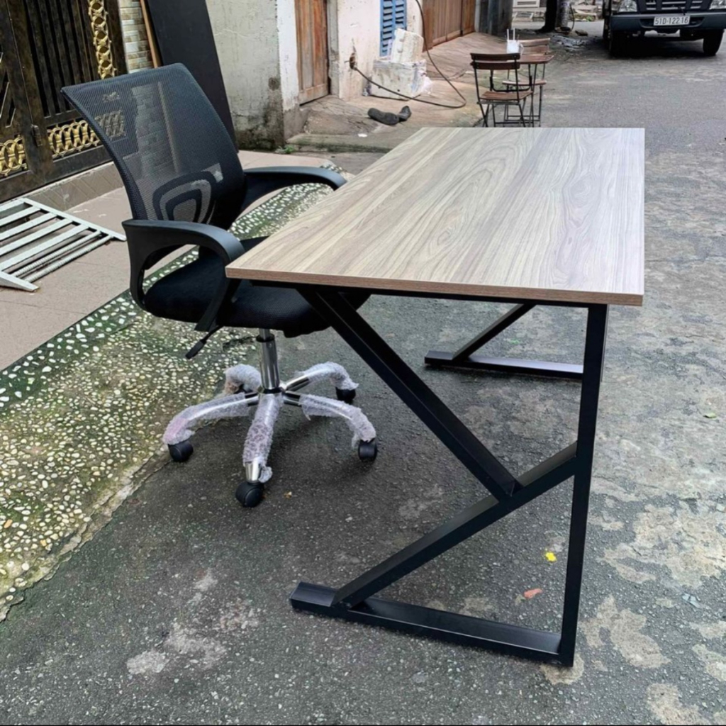 Bộ bàn làm việc 2 món gấp gọn 1099( ghế xoay + bàn chân sắt UKZ) - bàn học chân K, sơn tĩnh điện | BigBuy360 - bigbuy360.vn
