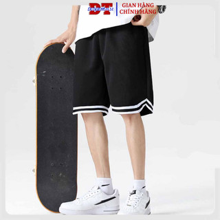 Quần thun mặc nhà ⚡️ GIÁ SỈ ⚡️ Quân short đùi lưng thun có dây rút phối sọc v nam nữ dáng thể thao dài lững SL