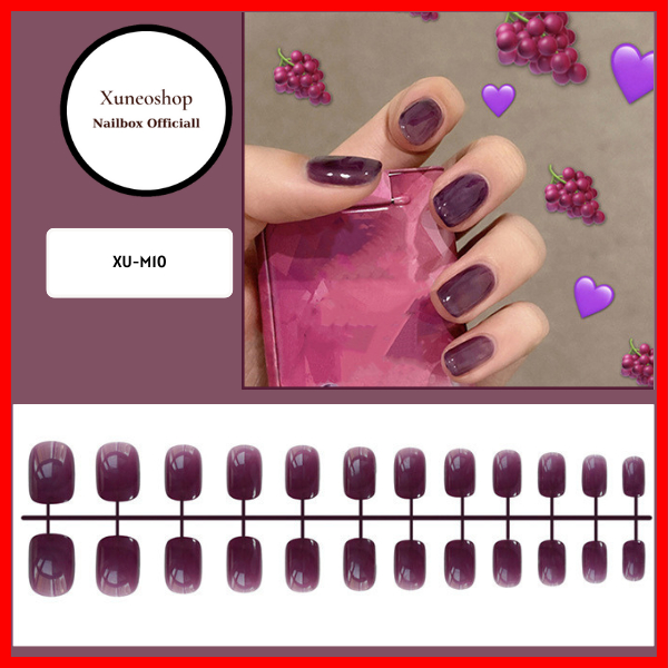Móng Tay Giả Trơn Xuneoshop Trang Trí Họa Tiết DIY