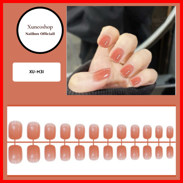 Móng Tay Giả Trơn Xuneoshop Trang Trí Họa Tiết DIY