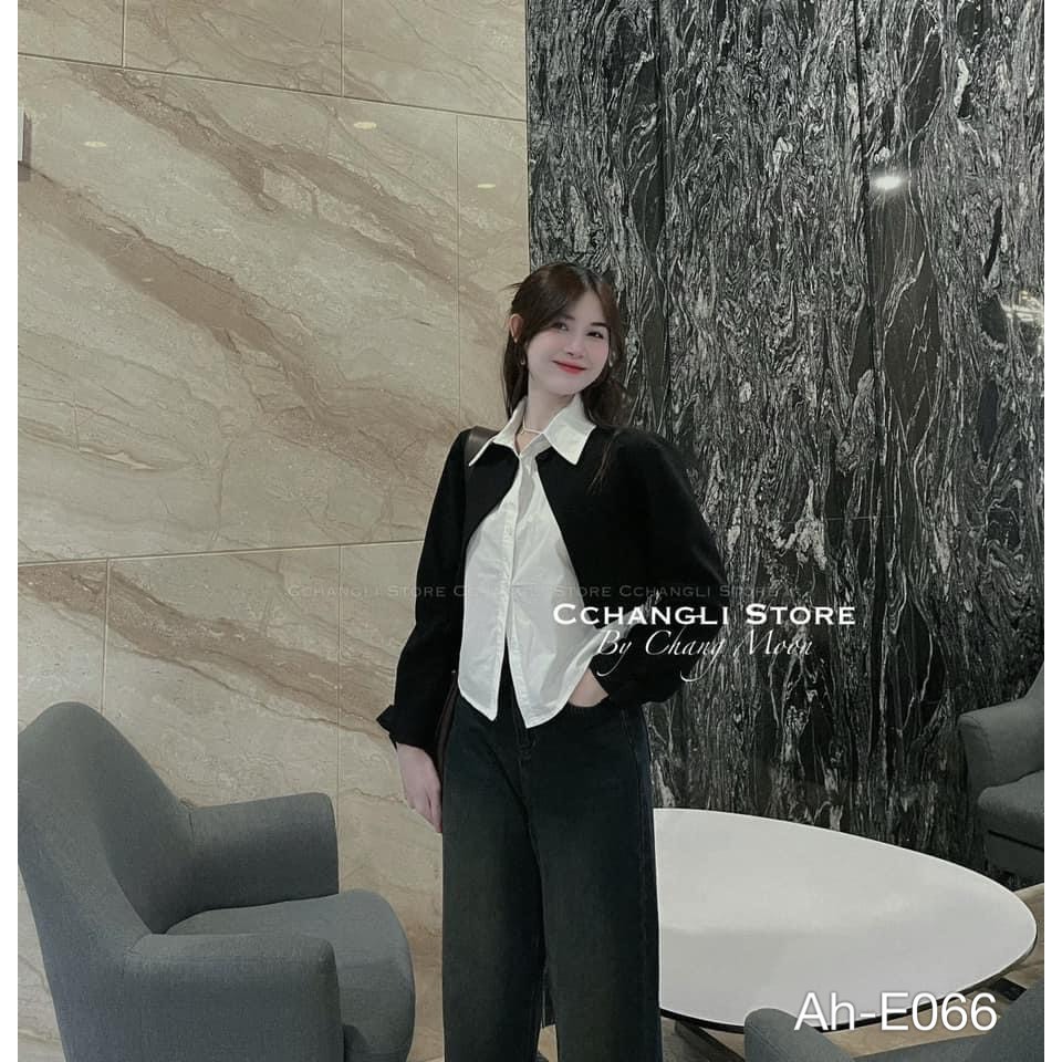 Áo sơ mi + khoác cardigan 2 màu
