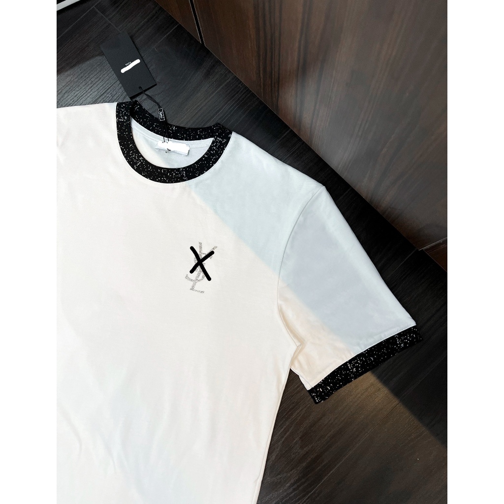 Áo Phông Siêu Cấp Nhũ Kim Tuyến  Nam Nữ Hai Màu Đen Trắng Chất Liệu Cotton, Áo Thun Nam Siêu Cấp