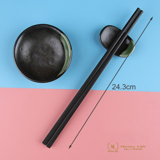 Đũa vẩy cá | Đũa đen nhám chất liệu Melamine A5 chịu nhiệt 180 độ họa tiết vẩy cá cao cấp | 10 đôi đũa dài 24cm đen nhám