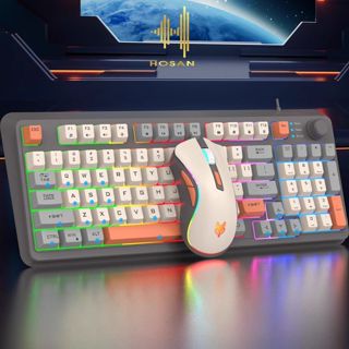 Bàn phím chuột có dây gaming HOSAN xunfox K820 / K82 trang bị Led 7 màu phím giả cơ chuột 3600 DPI ấn tượng
