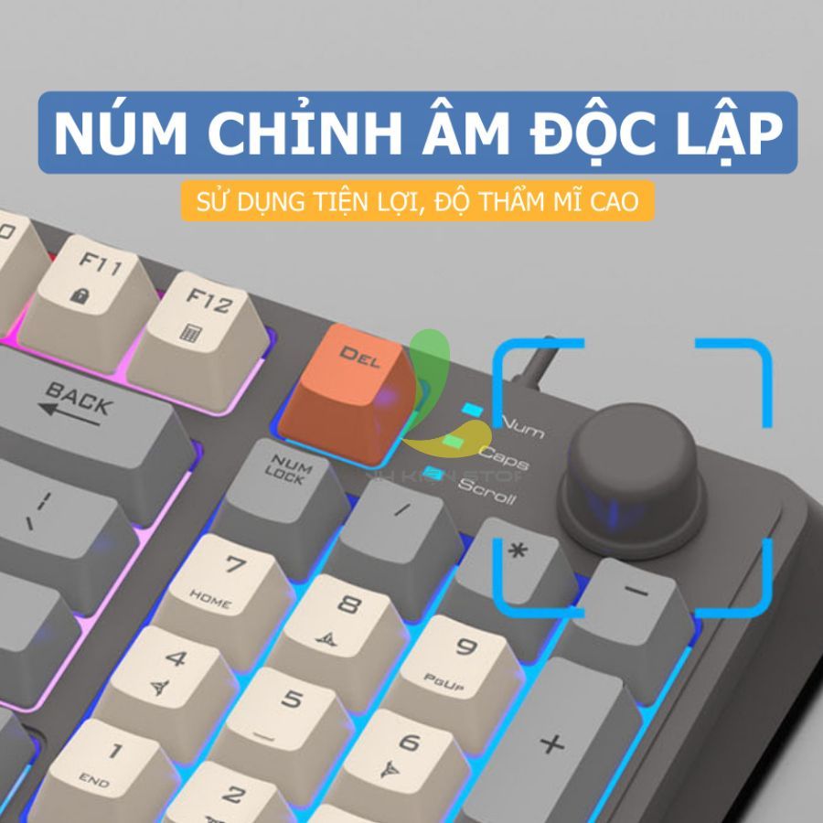 Combo bàn phím chuột có dây gaming HOSAN xunfox K820 trang bị Led 7 màu phím giả cơ chuột 3600 DPI ấn tượng