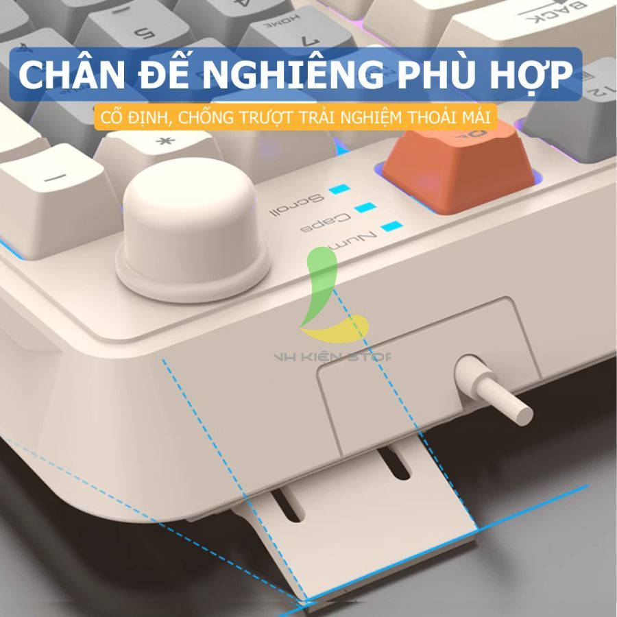 Combo bàn phím chuột có dây gaming HOSAN xunfox K820 trang bị Led 7 màu phím giả cơ chuột 3600 DPI ấn tượng