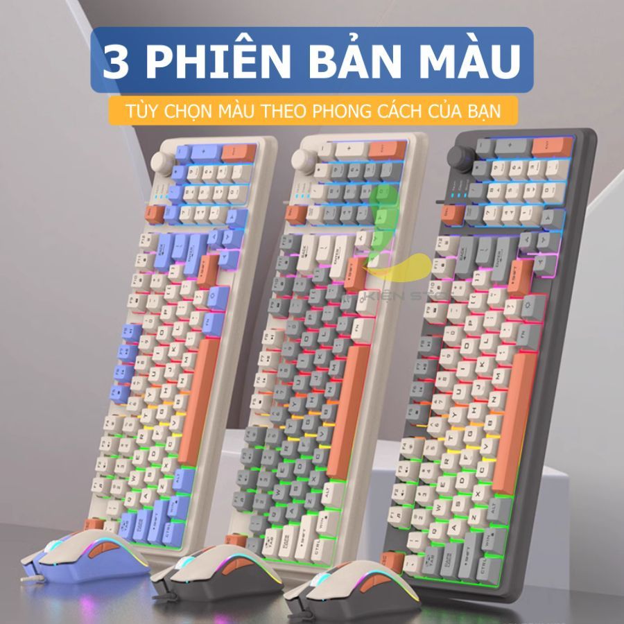 Combo bàn phím chuột có dây gaming HOSAN xunfox K820 trang bị Led 7 màu phím giả cơ chuột 3600 DPI ấn tượng