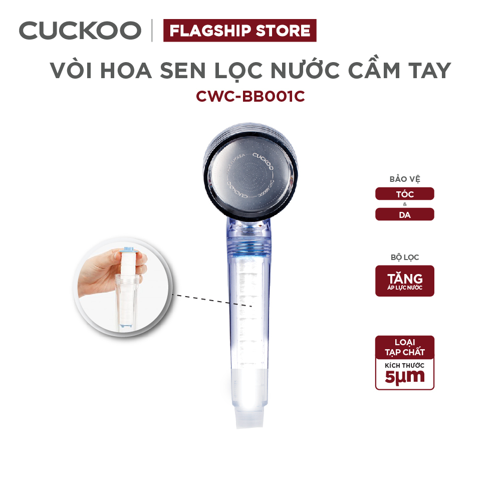 Bộ lọc nước vòi sen CUCKOO CWC-BB001C - Hàng chính hãng - Không có lõi lọc Clo và Vitamin C