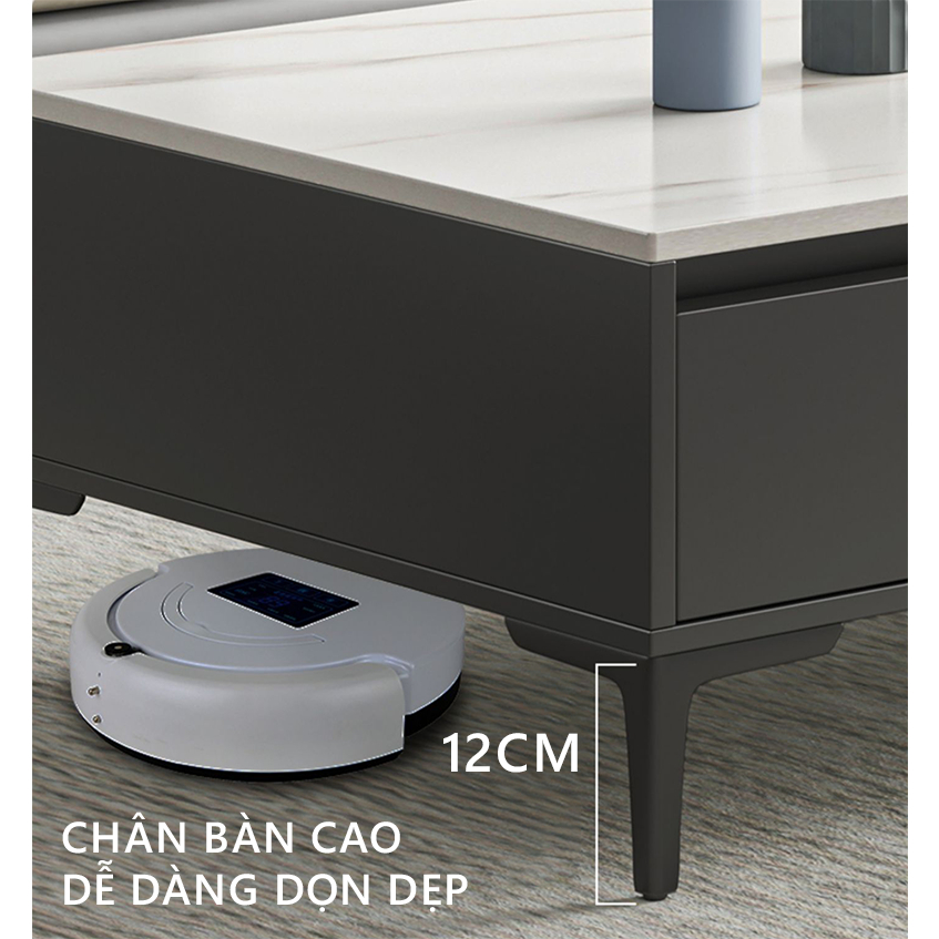 Bàn sofa, bàn uống trà phòng khách thiết kế chân sắt mặt vân đá sang trọng - gp296