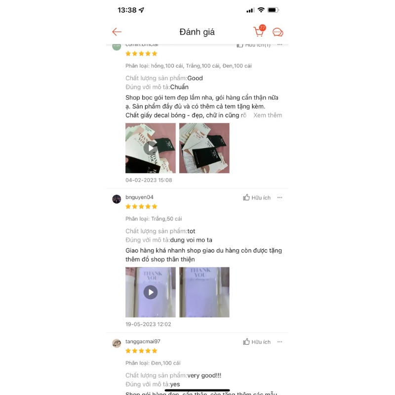 COMBO 5-50-100 Cái Tem thankyou dán  hộp carton ,tem dán niêm phong hộp đóng hàng.