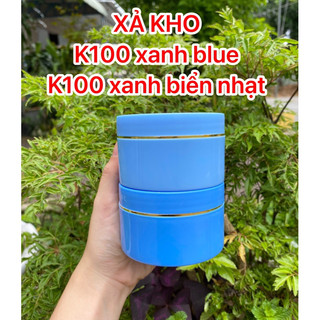 Xả kho hủ K100 xanh blue và xanh biển nhạt đựng 100g kem