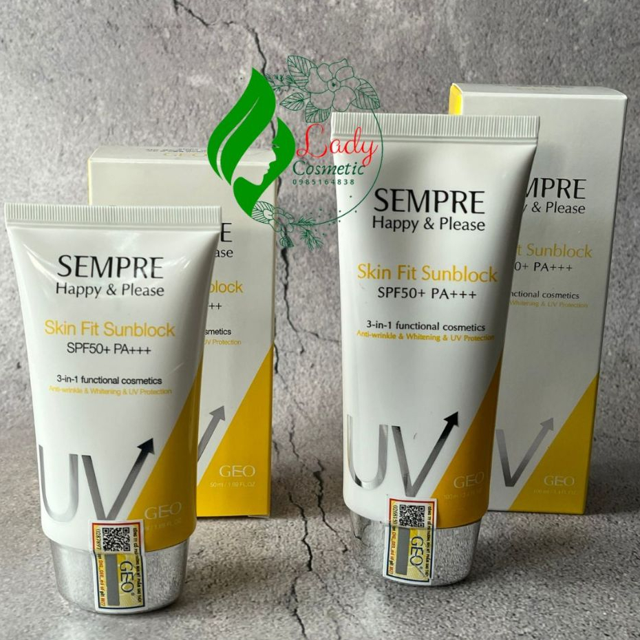 Kem Chống Nắng Sempre Happy Please Skin Fit Sunblock SPF50+ PA+++