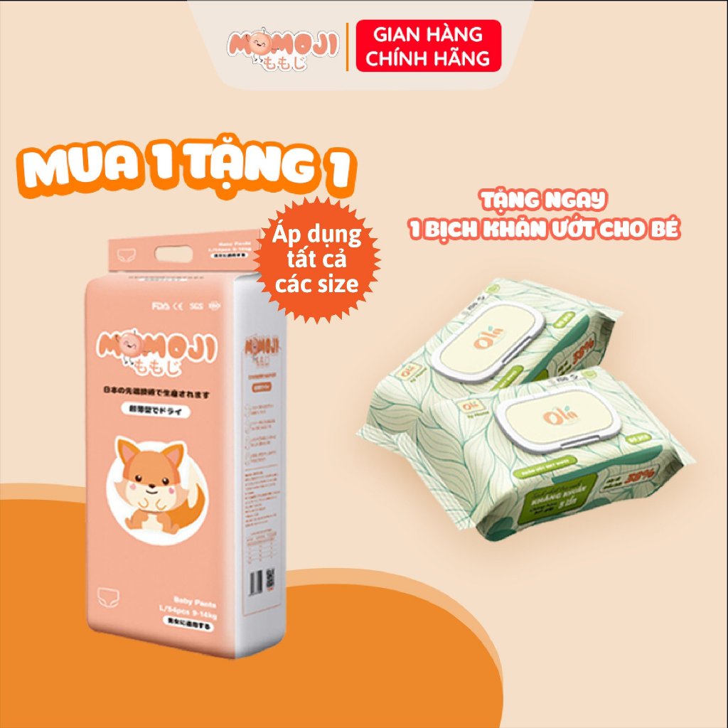 [Quà tặng hấp dẫn] Tã Bỉm Momoji Siêu thấm hút NB64/S60/M56/L54/XL50/XXL48