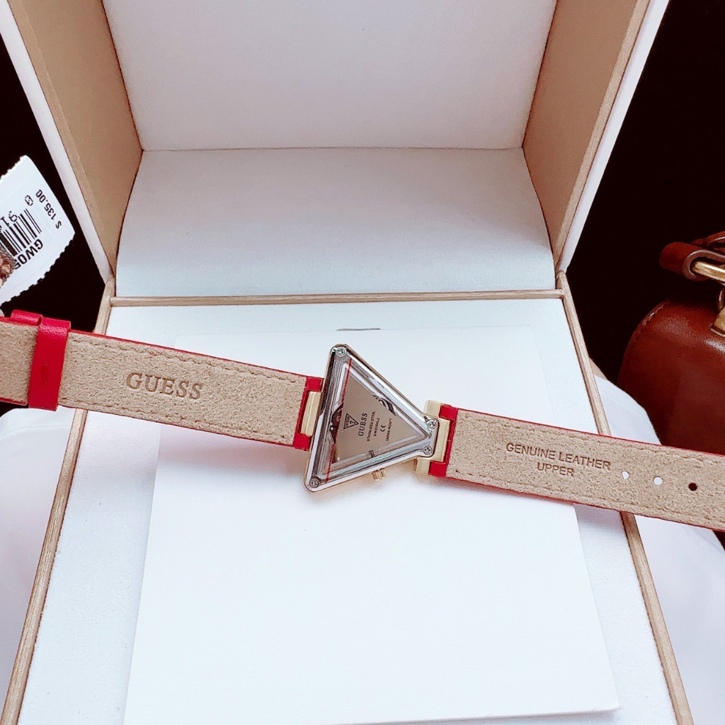 Đồng Hồ Nữ Guess Mặt Tam giác GW0504L3 GW0504L5 Dây Da, Vỏ Đính Hạt - Size 34mm