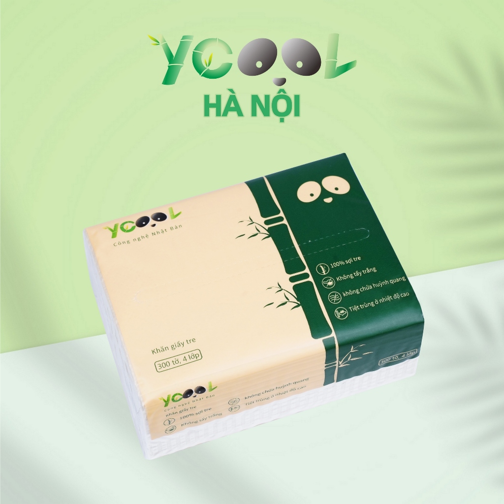 Giấy ăn giấy gấu trúc YCOOL khăn giấy thùng 30 gói 300 tờ siêu dai siêu mềm