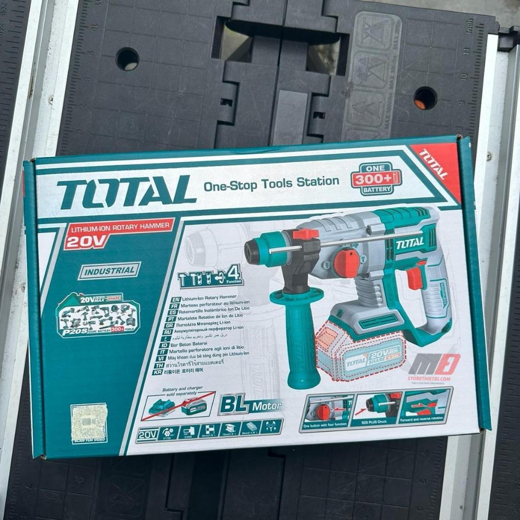 TRHLI20208 Máy Khoan Đục 3 Chức Năng Dùng Pin 20V TOTAL / Lực Đập 2.0J / Hàng Chính Hãng Bảo Hành 6 Tháng