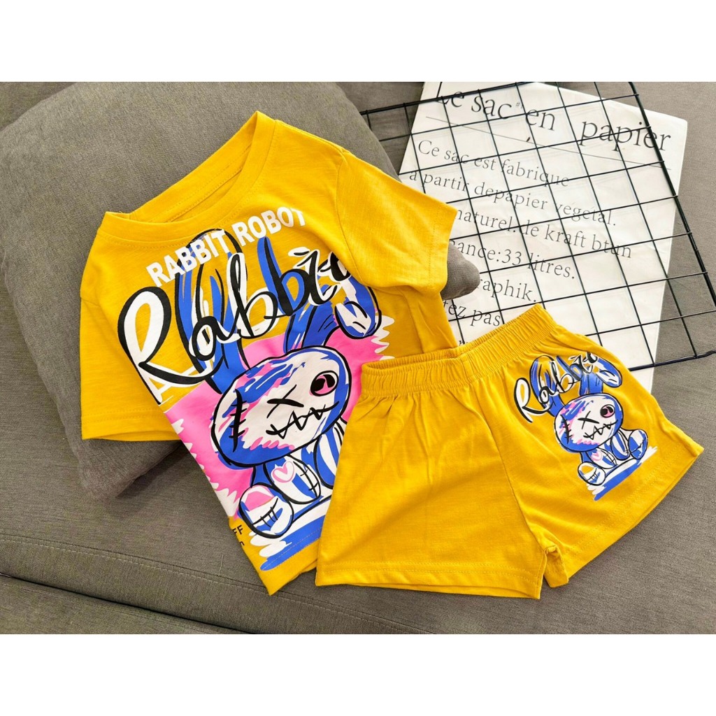 Bộ cộc tay bé gái size đại 12-42 kg set quần áo trẻ em chất thun cotton mềm in hình cá tính đẹp Homie Kids