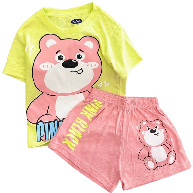 Set đồ bé gái size đại 12-42 kg bộ quần áo trẻ em thun cotton cộc tay mặc mát in hoạt hình xinh Homie Kids