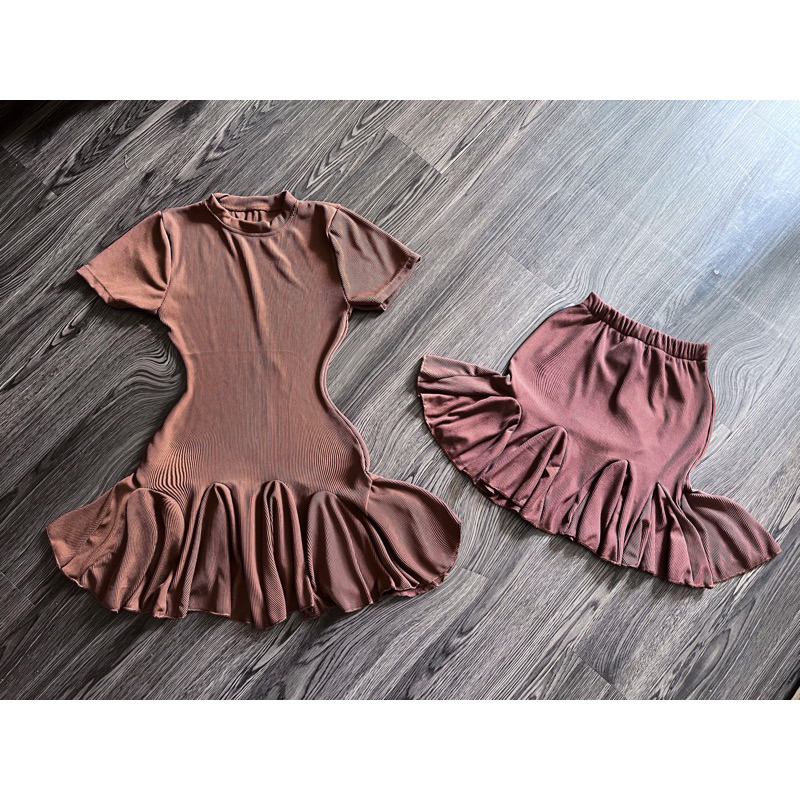 Đầm Thun Cổ Tròn Xoè 2 Tầng Thun Tăm QC Cá Tính Dễ Thương Đầm Dáng Xoè - Thời Trang Nữ Giá Rẻ