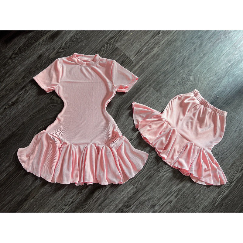 Đầm Thun Cổ Tròn Xoè 2 Tầng Thun Tăm QC Cá Tính Dễ Thương Đầm Dáng Xoè - Thời Trang Nữ Giá Rẻ