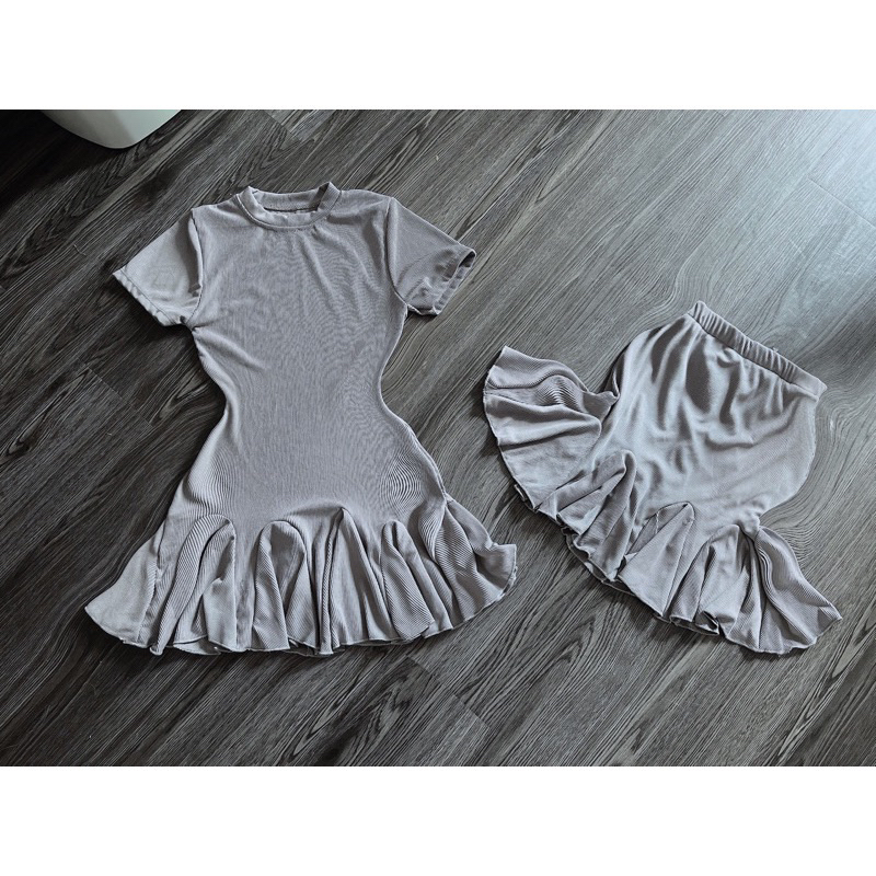 Đầm Thun Cổ Tròn Xoè 2 Tầng Thun Tăm QC Cá Tính Dễ Thương Đầm Dáng Xoè - Thời Trang Nữ Giá Rẻ