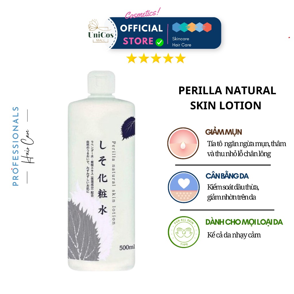 Lotion giảm, ngăn mụn toner TÍA TÔ cho da mụn Dokudami 500ml