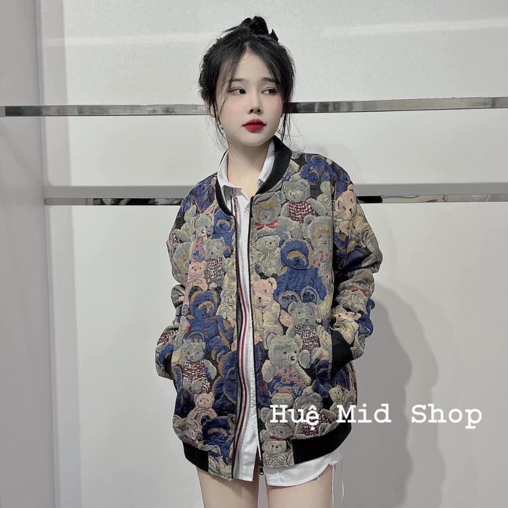 Áo Khoác Bomber Gấu Thêu Hot Hít2023