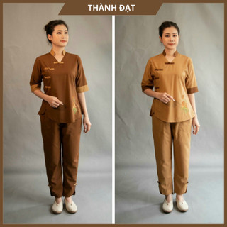 Bộ đi chùa mẫu 5 nút vải đài loan cao cấp nhập khẩu dày dặn, mịn, thoáng mát,thấm hút mồ hôi mặc cực thoải mái