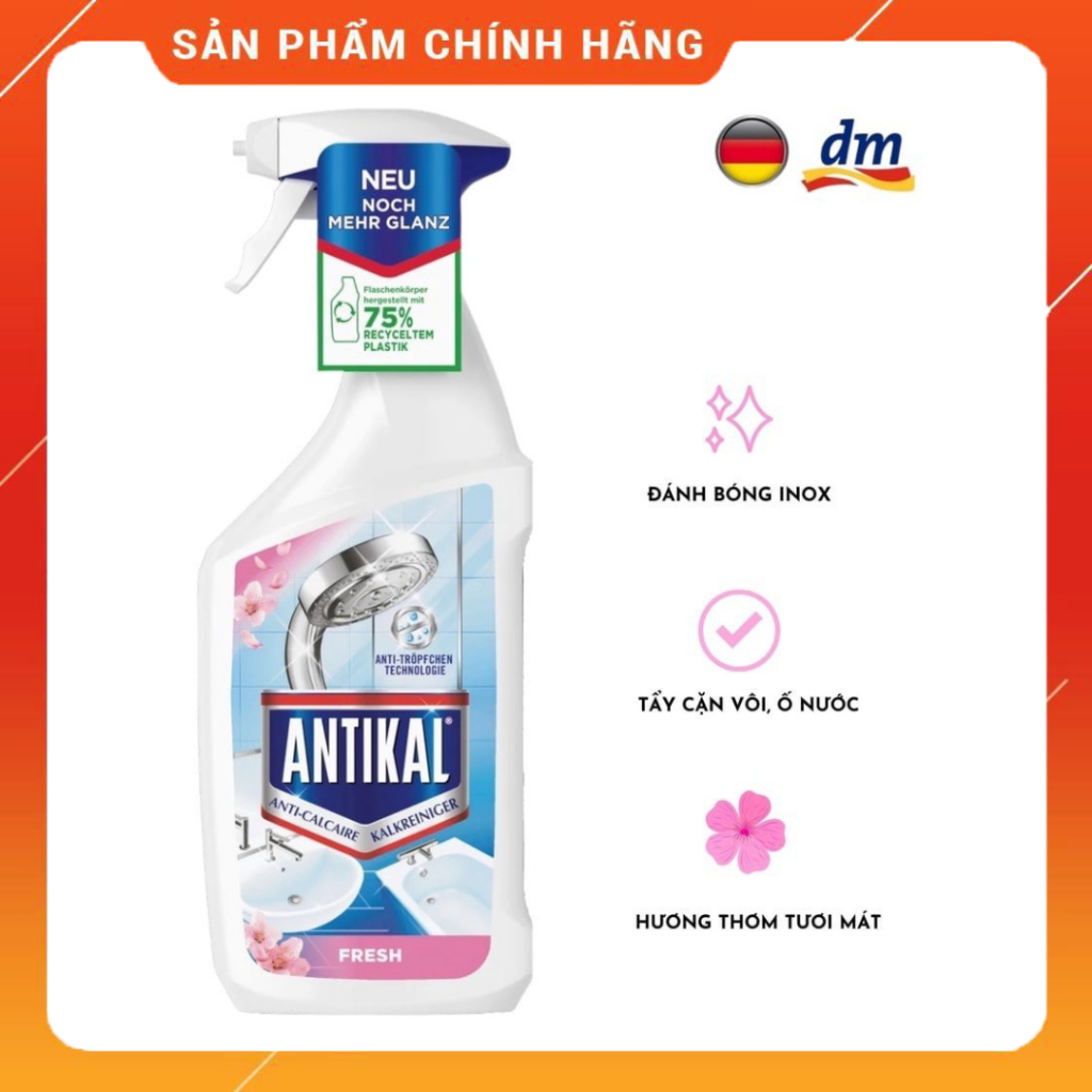 Chai xịt vệ sinh và chống ăn mòn Inox Antikal - Vệ Sinh vòi rửa, vòi sen