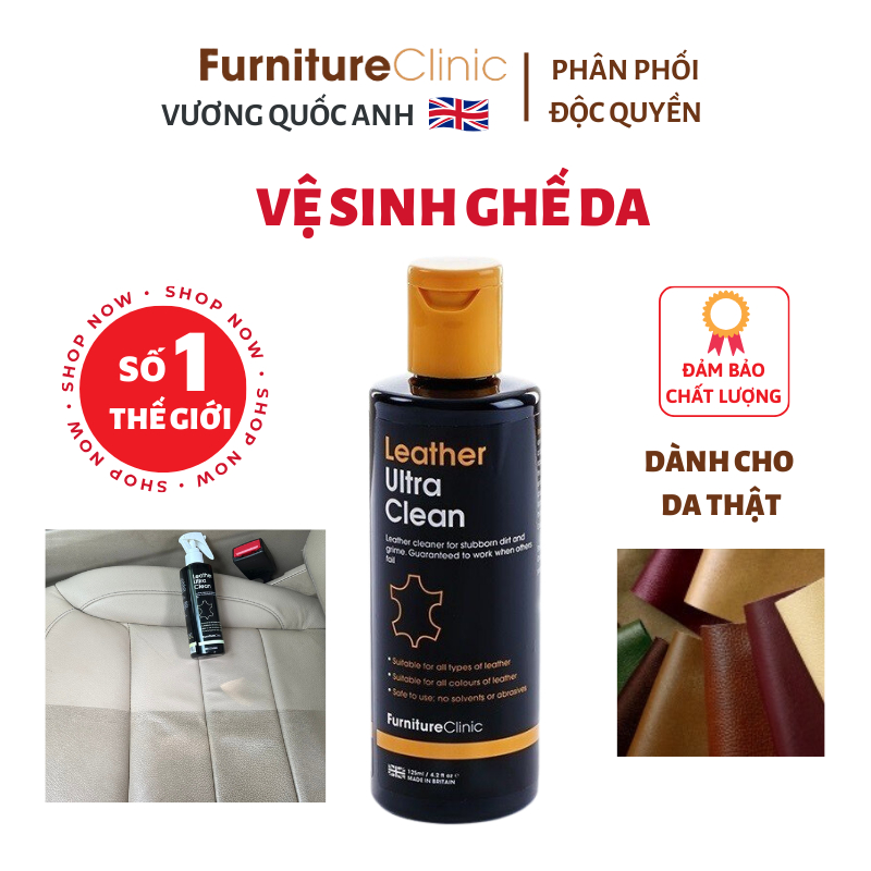 Vệ Sinh Nội Thất Ô tô, Tẩy ghế da ô tô, Vệ sinh ghế da ô tô, Tẩy ghế da, ghế sofa - Leather Ultra Clean 250ml