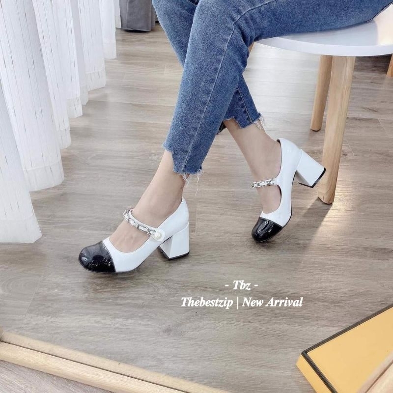 Cao gót da Mium.iu gót vuông 7cm về sẵn 2 màu nhập nguyên hộp cao cấp fullbox túi | Hàng loại 1