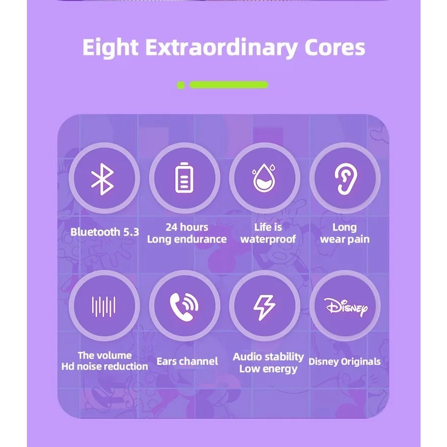 Tai Nghe Bluetooth 5.3 Lenovo Disney DB1 Tsumtsum - Chống thấm nước - Khử ồn - Âm thanh HIFI Stereo