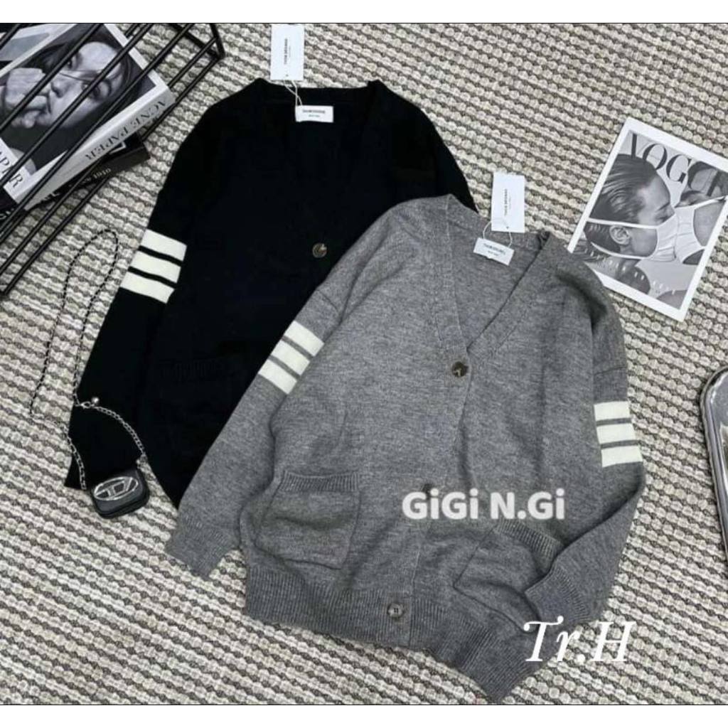 Áo len cardigan 3 vạch
