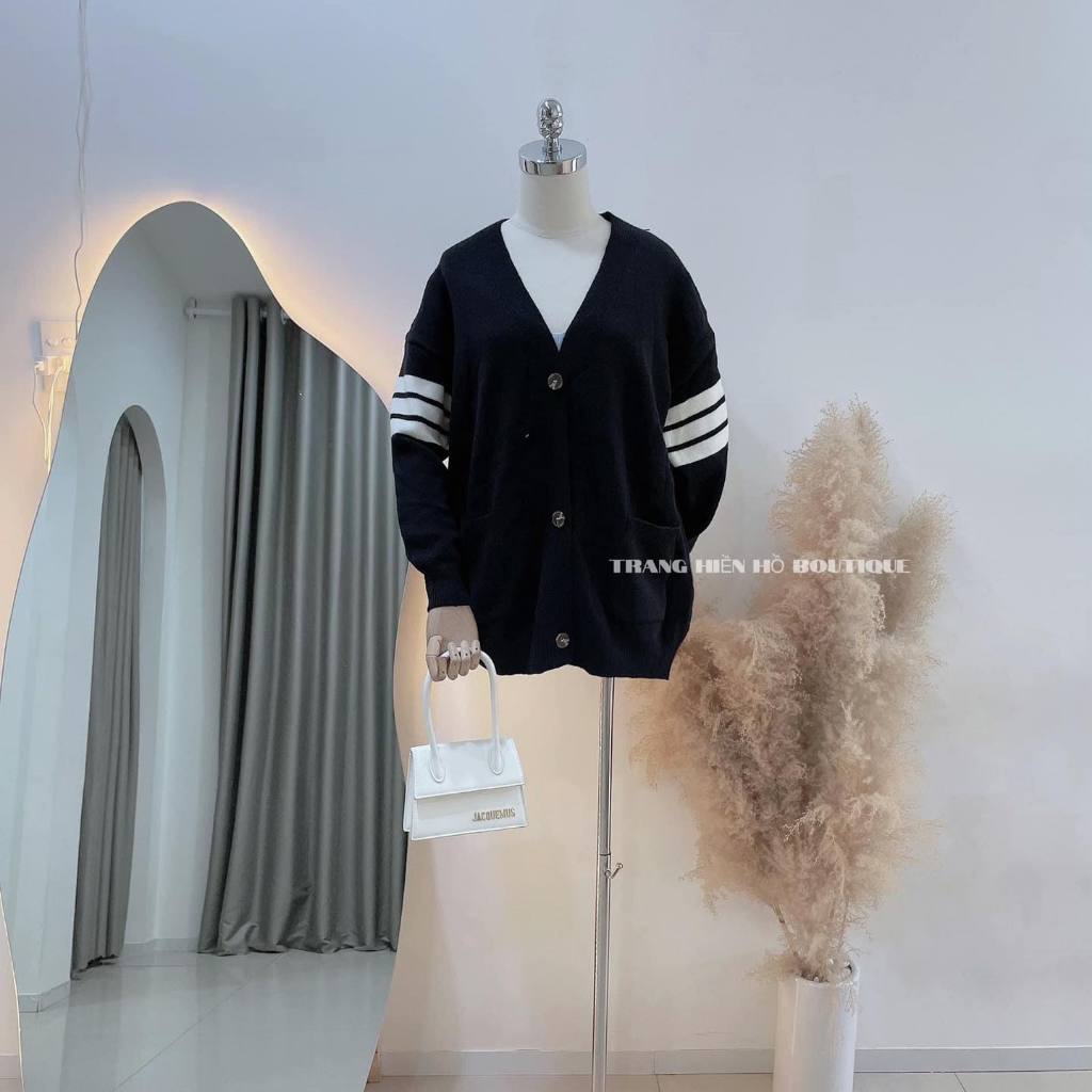 Áo len cardigan 3 vạch