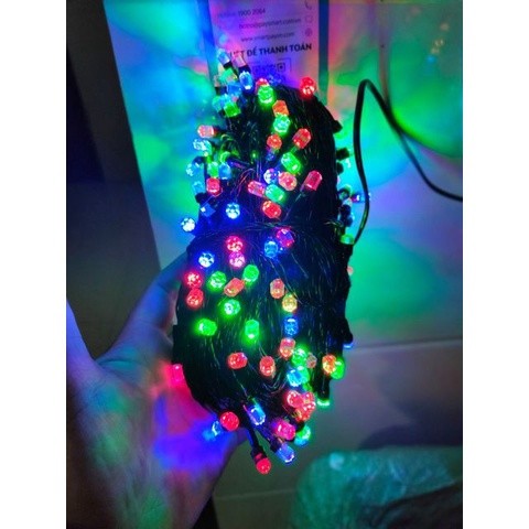 Dây led nháy đa sắc kim cương 10M, 50M  trang trí lễ tết Noel tiệc mừng, ngoài trời