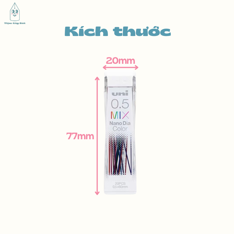 Ruột bút chì bấm ngòi bút chì kim 7 màu Uni Nano Dia Color cỡ ngòi 0.5mm