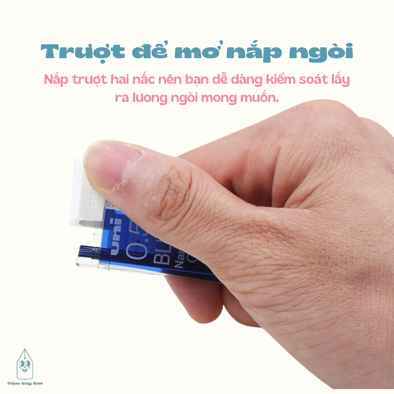Ruột bút chì bấm ngòi bút chì kim 7 màu Uni Nano Dia Color cỡ ngòi 0.5mm