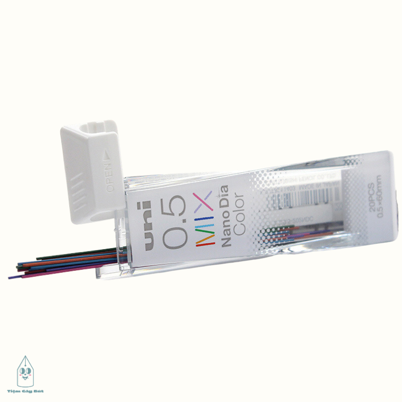 Ruột bút chì bấm ngòi bút chì kim 7 màu Uni Nano Dia Color cỡ ngòi 0.5mm