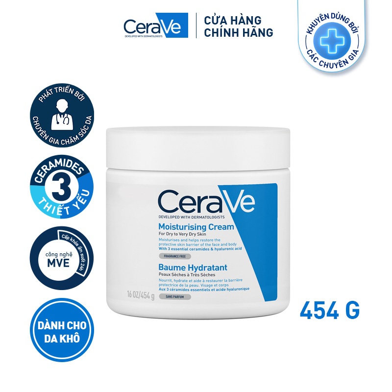 Kem dưỡng ẩm toàn thân (cơ thể và da mặt) Cerave Moisturizing Cream 454g