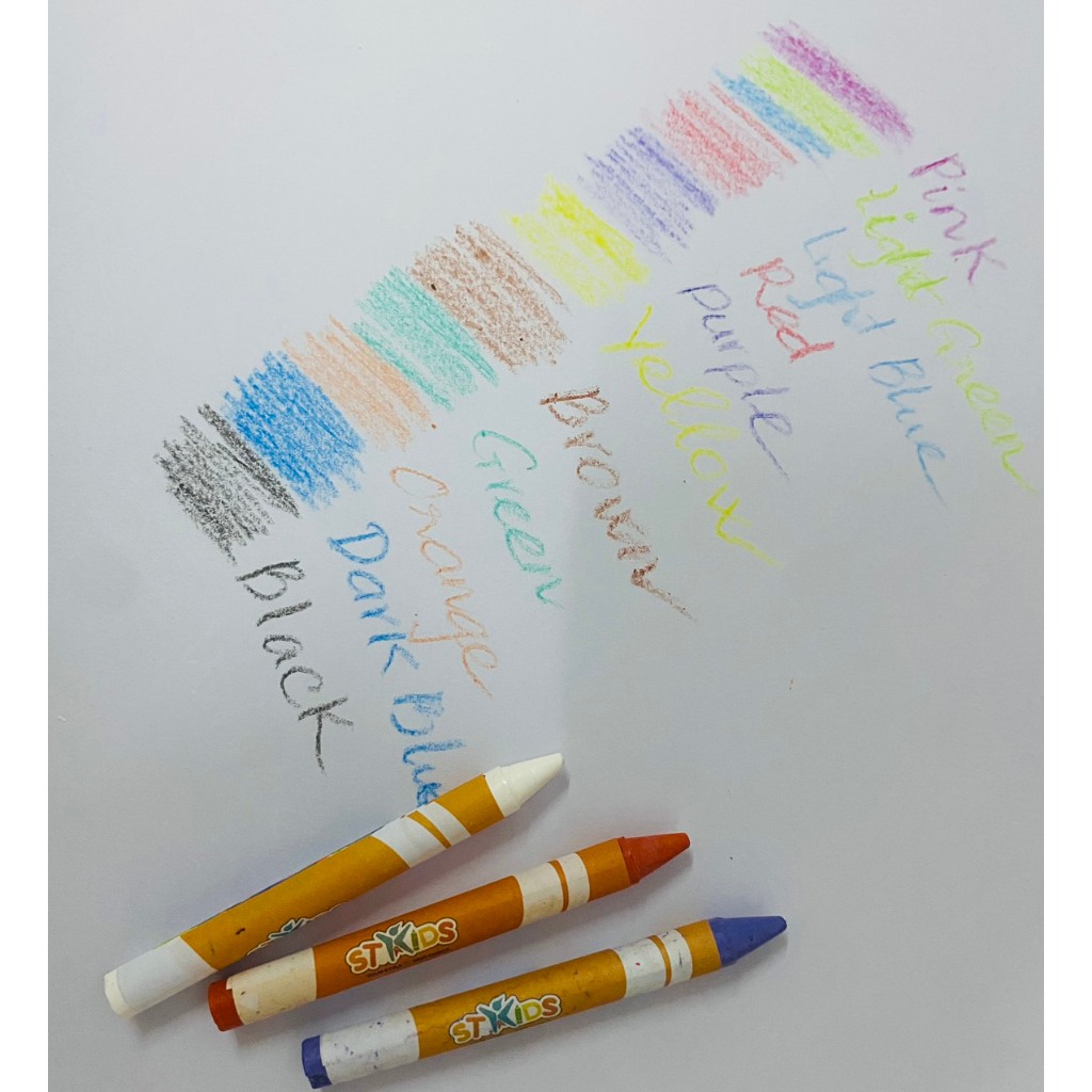 Sáp màu hữu cơ cho bé  12 màu kèm chuốt chì Stacom SK_CR212