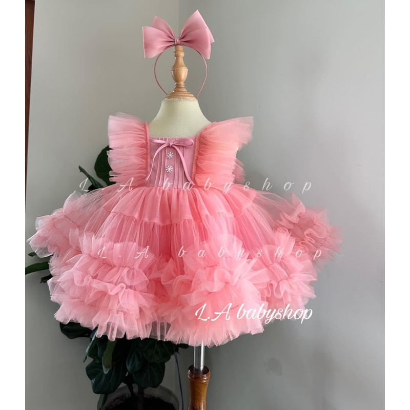 Váy công chúa bèo cánh tiên cho bé gái