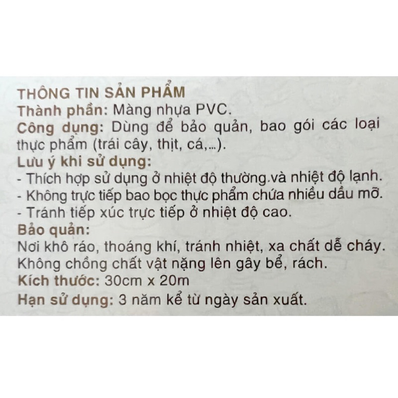 Màng bọc thực phẩm PVC Bách hóa XANH 30cm x 20m