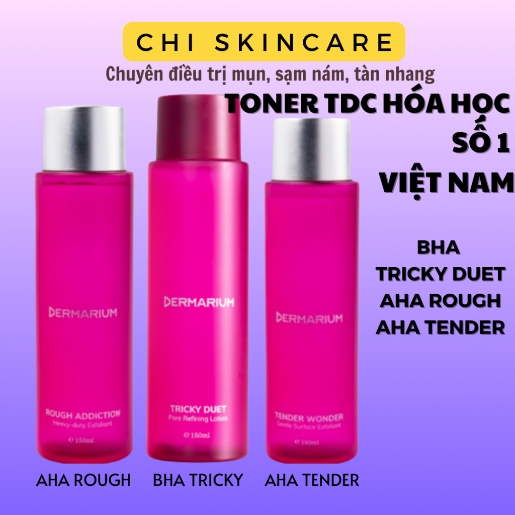 Dermarium Tricky Duet - Tẩy da chết hoá học làm sạch lỗ chân lông - Rough Addiction Tender Wonder - Tiệm Cô Chi Beauty