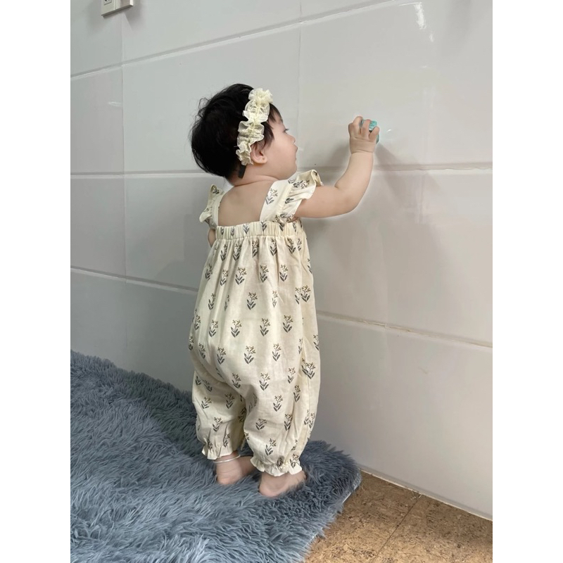 HÀNG THIẾT KẾ - Romper ngực chun vai nhún bèo xinh xắn cho bé gái