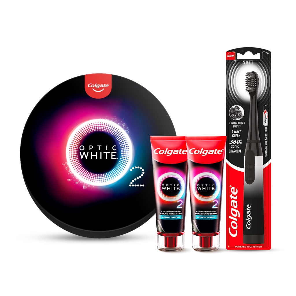 Bàn chải điện Colgate Sonic và 2 kem đánh răng Colgate Optic White O2 85g