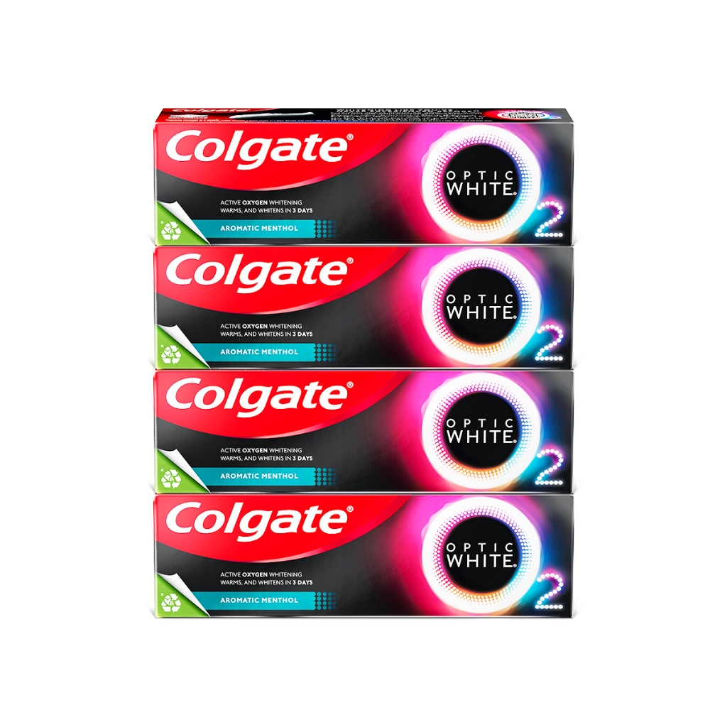 Bộ 4 Kem Đánh Răng Colgate trắng răng TRONG 3 NGÀY Optic White O2 với Oxy Hoạt Tính 85g/tuýp