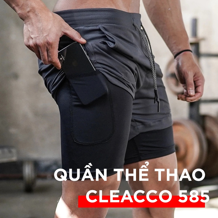 Quần tập gym đùi short thể thao đa năng , có lớp lót thấm mồ hôi , chống lộ , giúp bó cơ Cleacco 585 - Boro Sport