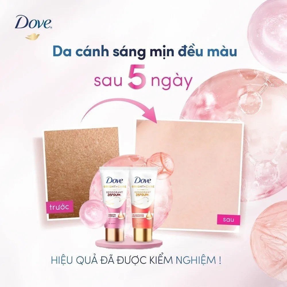 Serum Ngăn Mùi Dove Giúp Da Sáng Mịn Đều Màu 40ml Deodorant Dry Serum 3% Niacinamide + 10X Collagen